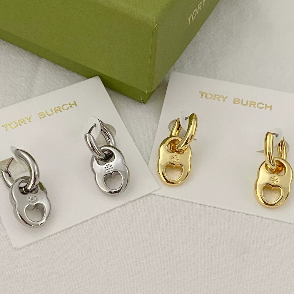 Tory Burch Gold Plated Copper Detachable Dual Metal Earrings